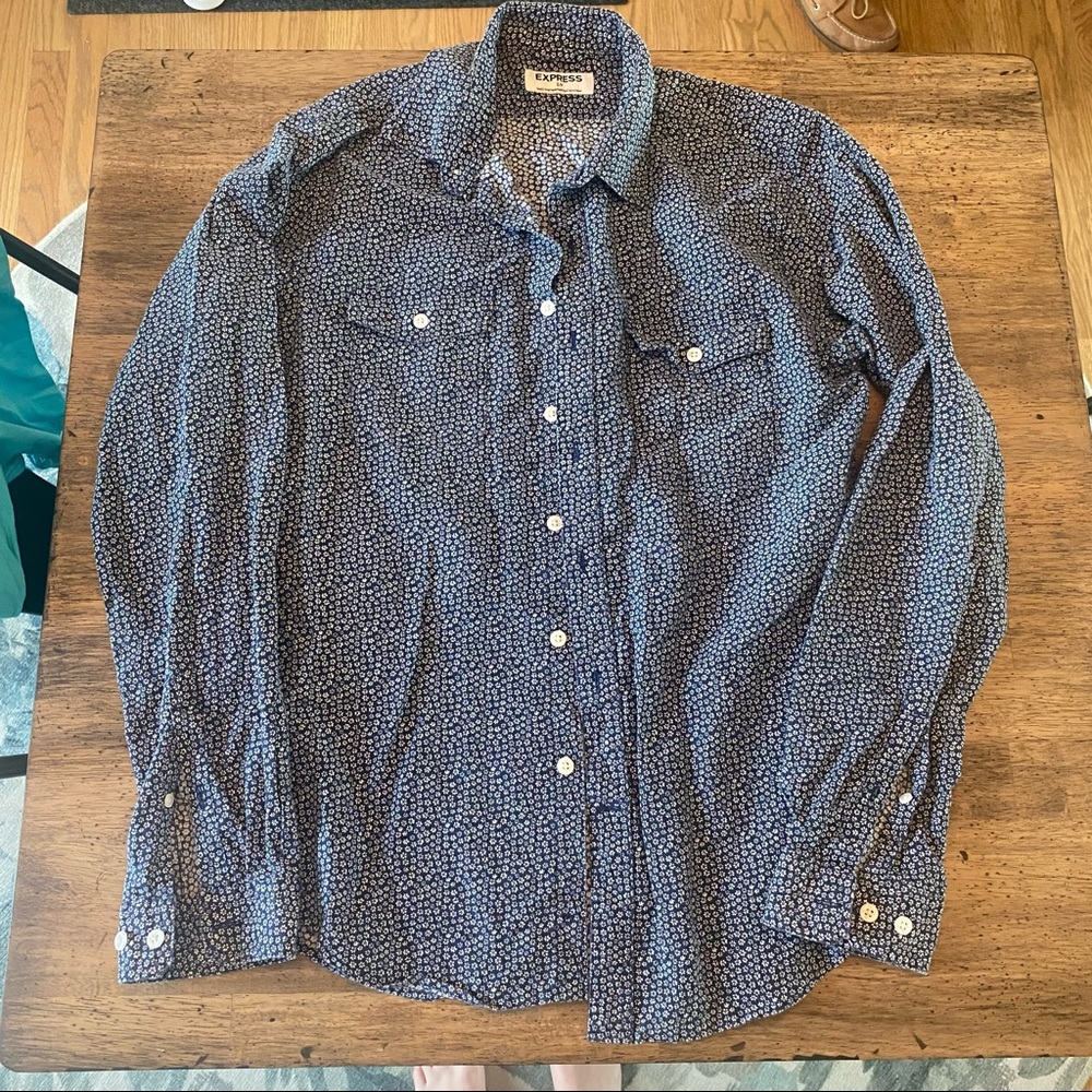 S mens express button down